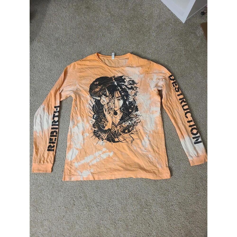 Hvy Blk Destruction Rebirth Manga Long Sleeve Tye Dye Tee
